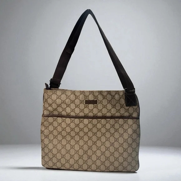 Gucci GG Monogram Messenger Bag Brown/Tan One Size - Picture 1 of 14